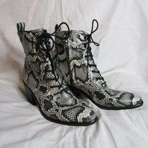Diane Von Furstenberg Dakota Snake Print Ankle Boots